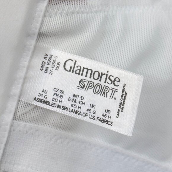 Glamorise Sport Womens White Wire-Free Sports Bra Size 46H High Support - Picture 5 of 16